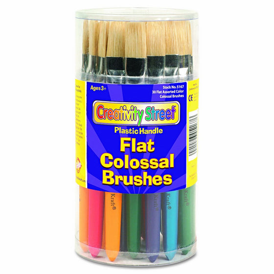 Creativity Street 5167 Colossal Brush, Natural Bristle, Flat (Set of 30)