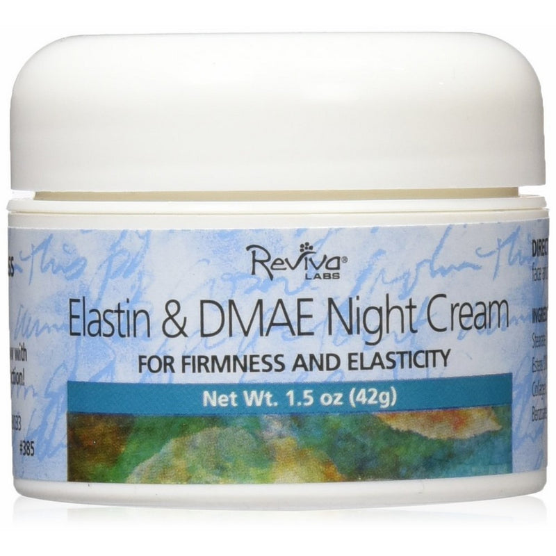 Reviva Labs Night Cream, Elastin & DMAE, 1.5 Ounce