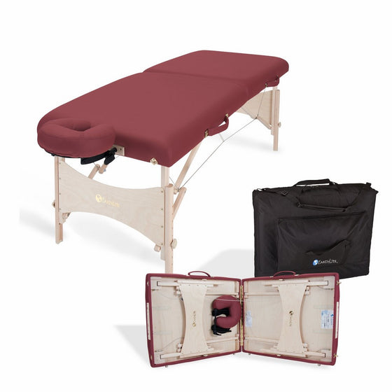 EARTHLITE Harmony DX Portable Massage Table Package – Eco-Friendly Design, Deluxe Adjustable Headrest, Hard Maple, Aircraft Quality, up to 600 lbs