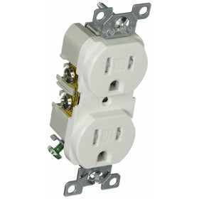 Eaton TRBR15W-BXSP 15-Amp 3-Wire 125-Volt Tamper Resistant Commercial Grade Duplex Receptacle 2-Pole, Ivory