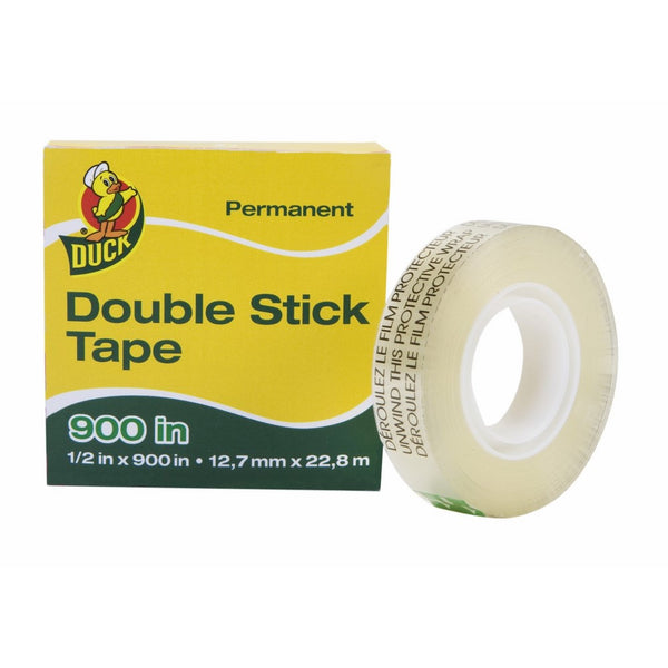 Duck Brand Permanent Double Stick Tape Refill Roll, 1/2-Inch x 900 Inches, Clear, Single Roll (1081698)