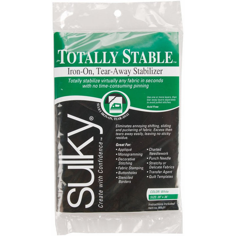 Sulky 661-01 Totally Stable Iron-On Tear-Away Stabilizer, 20 by 36-Inch