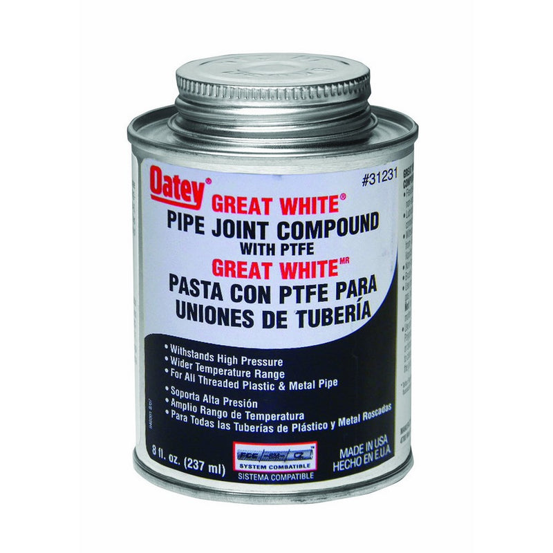 Oatey 31231 Pipe Joint Compound with PTFE with Brush, 8 fl.Ounce