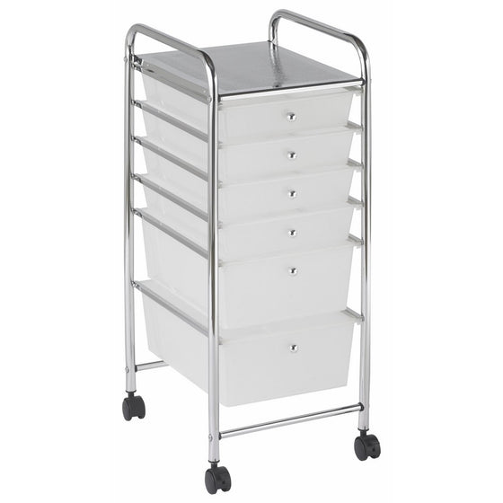 ECR4Kids 6-Drawer Mobile Organizer, White