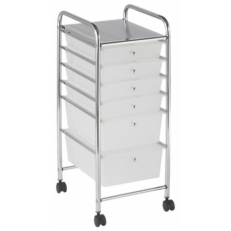 ECR4Kids 6-Drawer Mobile Organizer, White