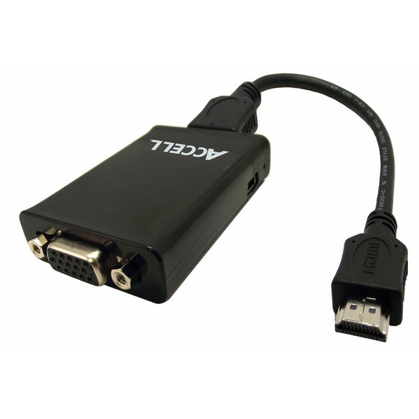 Accell HDMI (Male) to VGA (Female) Adapter - Resolutions up to 1920x1200 (WUXGA) 60Hz