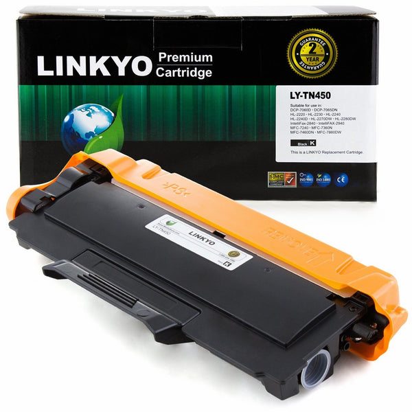 LINKYO Compatible Replacement for Brother TN450 TN420 High Yield Toner Cartridge (Black)