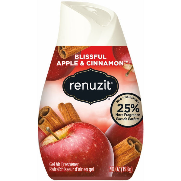 Renuzit Blissful Apple & Cinnamon Adjustable Gel Air Freshener, 7oz Cone (Pack of 12)