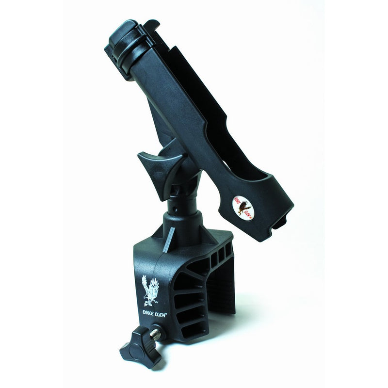Eagle Claw AABRH Clamp-On Aluminum Boat Rod Holder, Black Finish