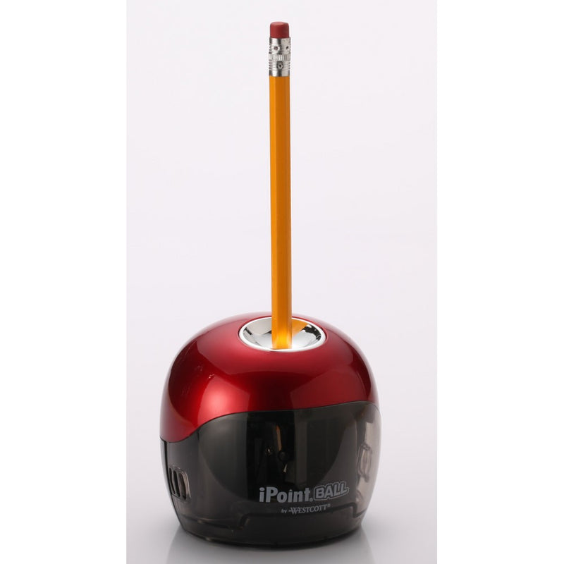 Westcott iPoint Ball Battery Pencil Sharpener, Red/Black (15570)
