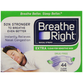 Breathe Right Nasal Strips, Extra Clear for Sensitive Skin, 44 Clear Strips