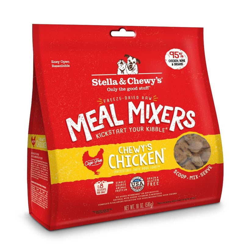 Stella & Chewy's Freeze-Dried Raw Chewy's Chicken Meal Mixers Grain-Free Dog Food Topper, 18 oz bag