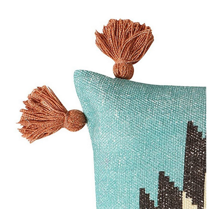 18 x 18 Fiery Printed Cotton Accent Cushion Cover, Multicolor