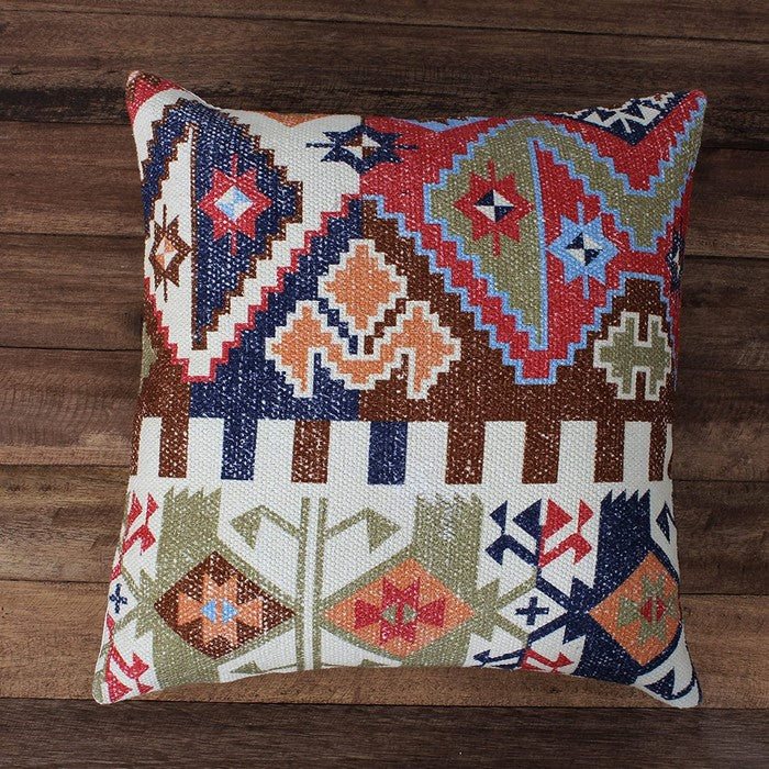 18 x 18 Tribal Print Cotton Accent Pillow Cover, Multicolor