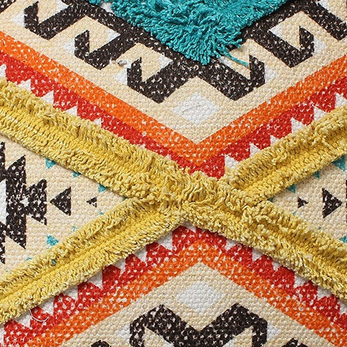 18 X 18 Inch Handwoven Cotton Cushion Cover with kilim Pattern, Multicolor