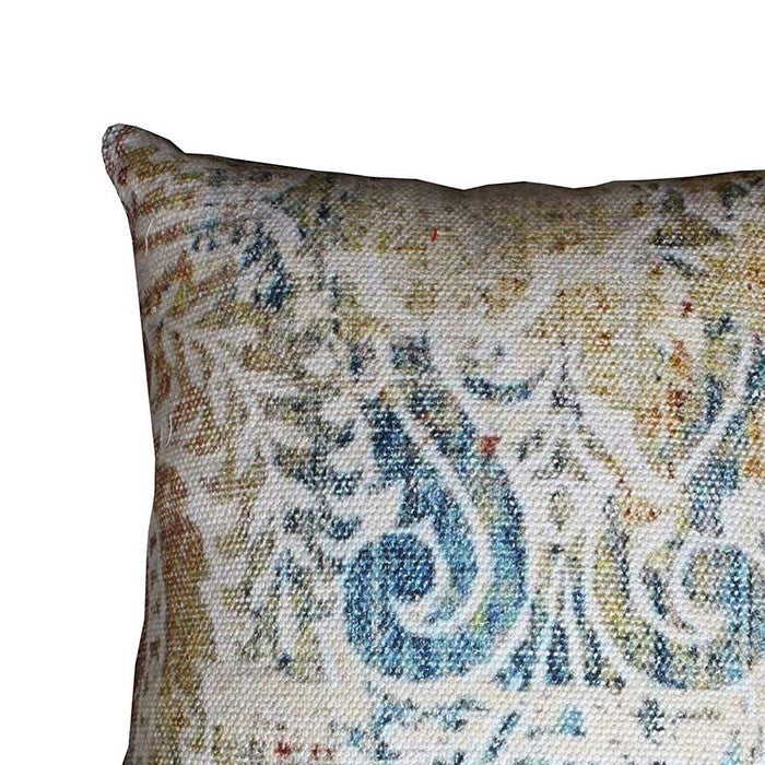 18 x 18 Hand Block Printed Cotton Accent Pillow Cover, Multicolor
