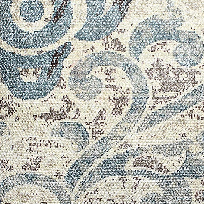 18 X 18 Inch Handwoven Cotton Cushion Cover with Block Prints, Off White