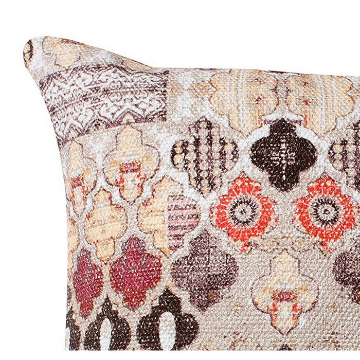 18 x 18 Cotton Accent Pillow Cover with Quatrefoil Print, Multicolor