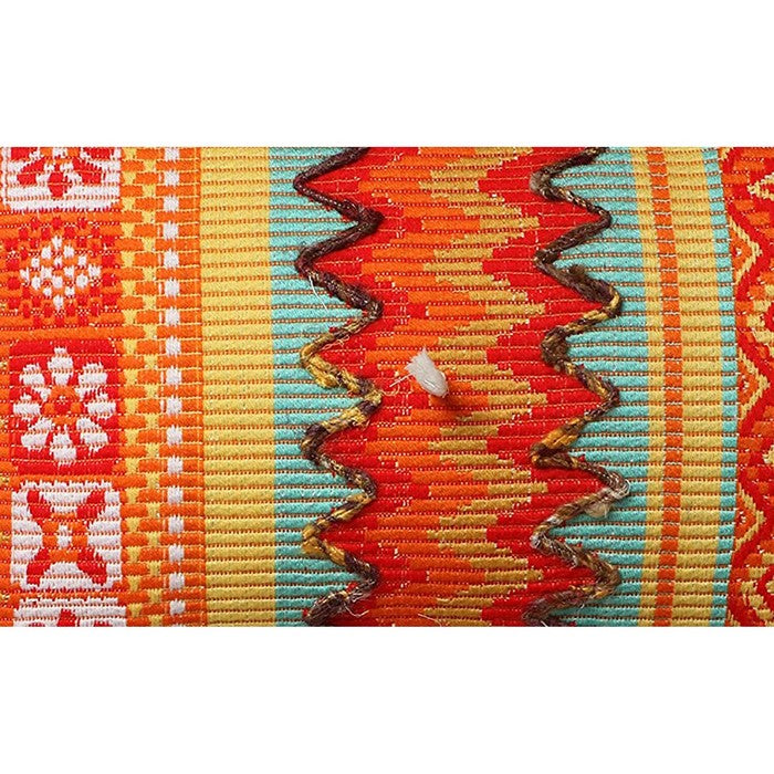 20 x 12 Handwoven Jacquard Print Cotton Accent Pillow Cover, Orange
