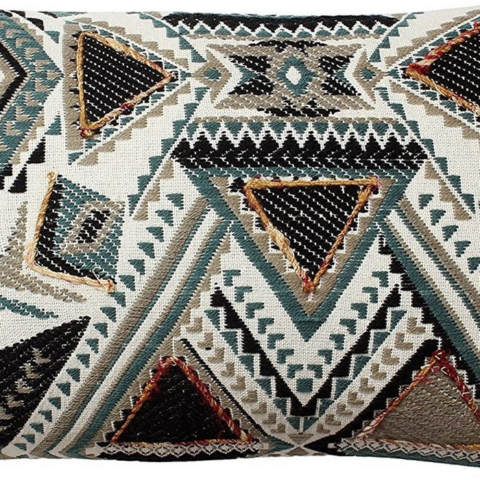 12 X 20 Inch Cotton Handwoven Cushion Cover with kilim Pattern, Multicolor