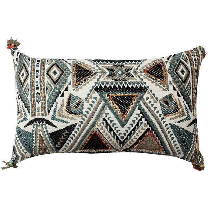 12 X 20 Inch Cotton Handwoven Cushion Cover with kilim Pattern, Multicolor