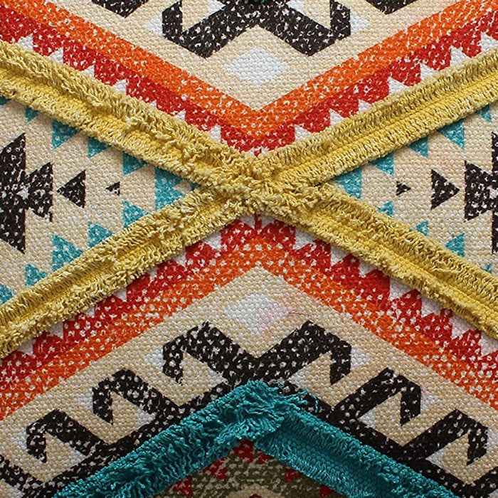 24 X 24 Inch Cotton Handwoven Cushion Cover with Kilim Pattern, Multicolor