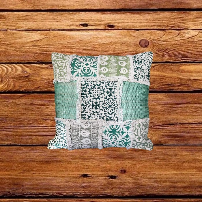 18 x 18 Patchwork Cotton Accent Pillow Cover, Multicolor