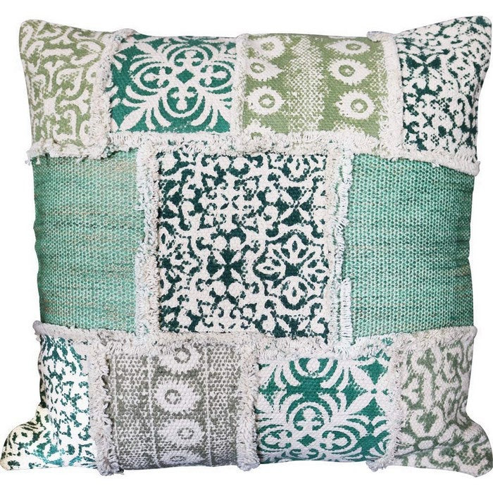 18 x 18 Patchwork Cotton Accent Pillow Cover, Multicolor