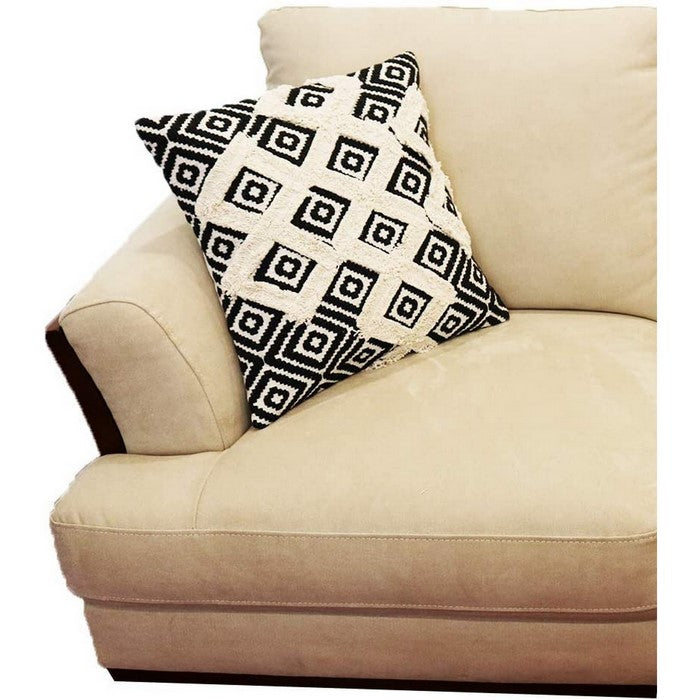 18 x 18 Geometric and Fringe Accent Pillow Cover, Black and White