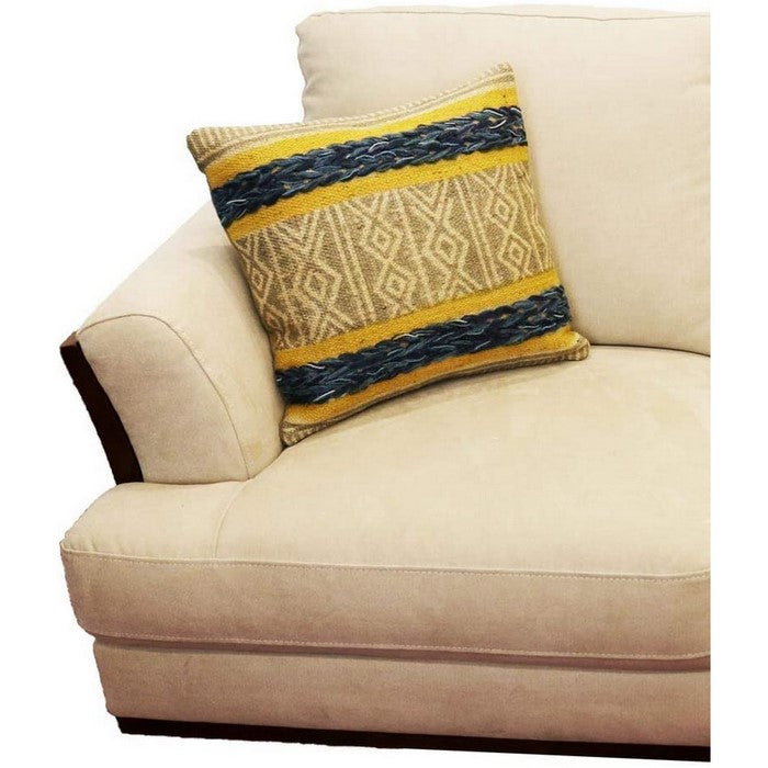 18 x 18 Weaved and Block Printed Cotton Accent Pillow Cover, Multicolor