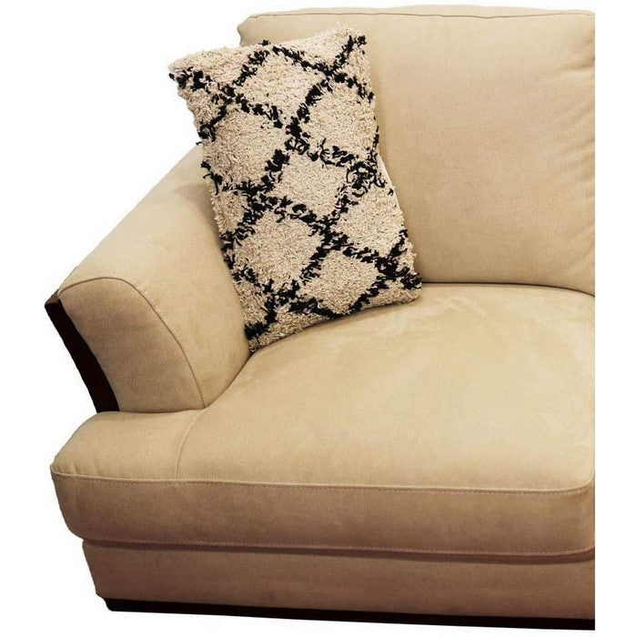 20 x 12 Fringed Cotton Accent Pillow Cover, White and Black