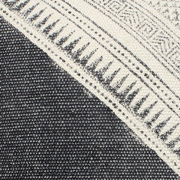 18 X 18 Inch Dhurrie Cushion Cover with Diagonal Pattern, Gray and White