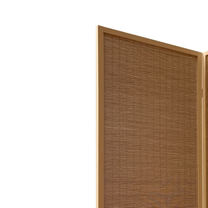 3 Panel Bamboo Shade Roll Room Divider, Natural Brown