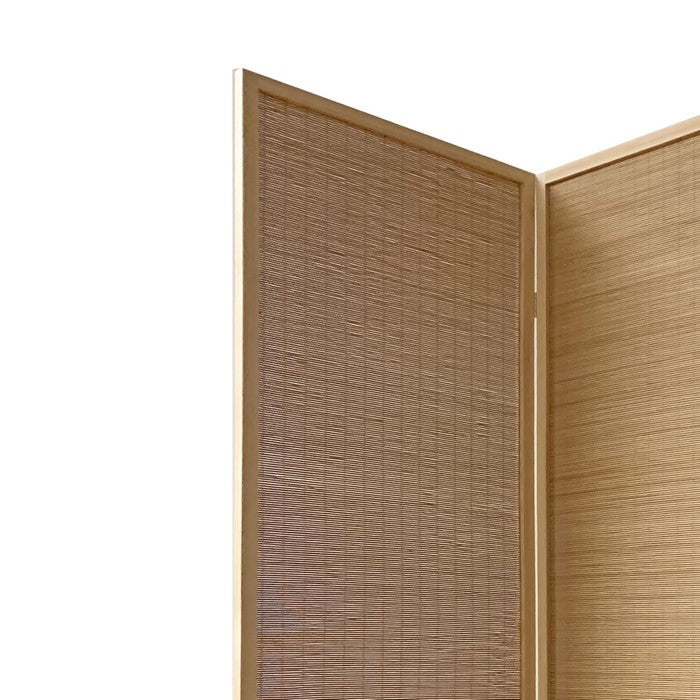 4 Panel Bamboo Shade Roll Room Divider, Natural Brown
