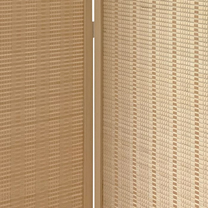 3 Panel Bamboo Shade Roll Room Divider, Beige