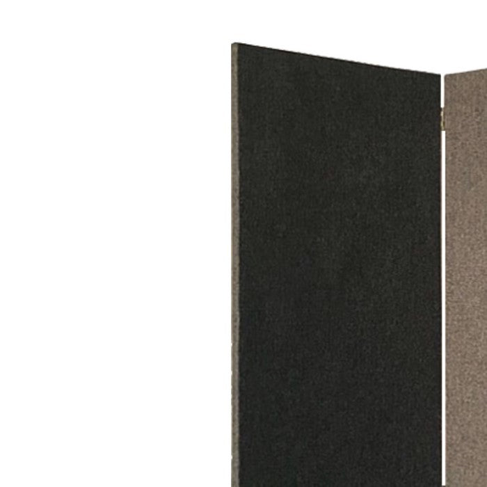 3 Panel Fabric Upholstered Wooden Screen with Straight Legs, Gray