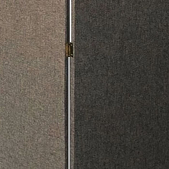 3 Panel Fabric Upholstered Wooden Screen with Straight Legs, Gray