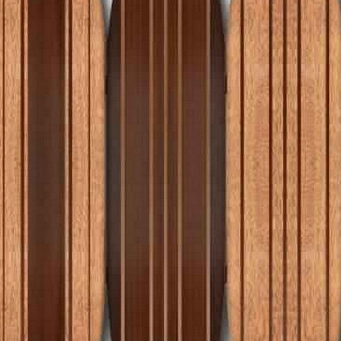 3 Panel Wooden Screen with Surfboard Shape Design, Brown