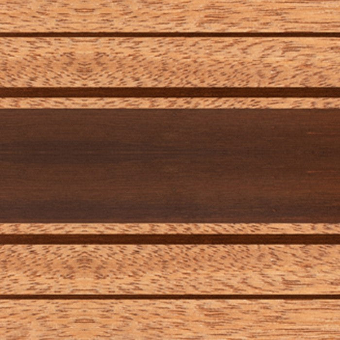 Wooden Surfboard Wall Art with Block Stripe Print, Brown