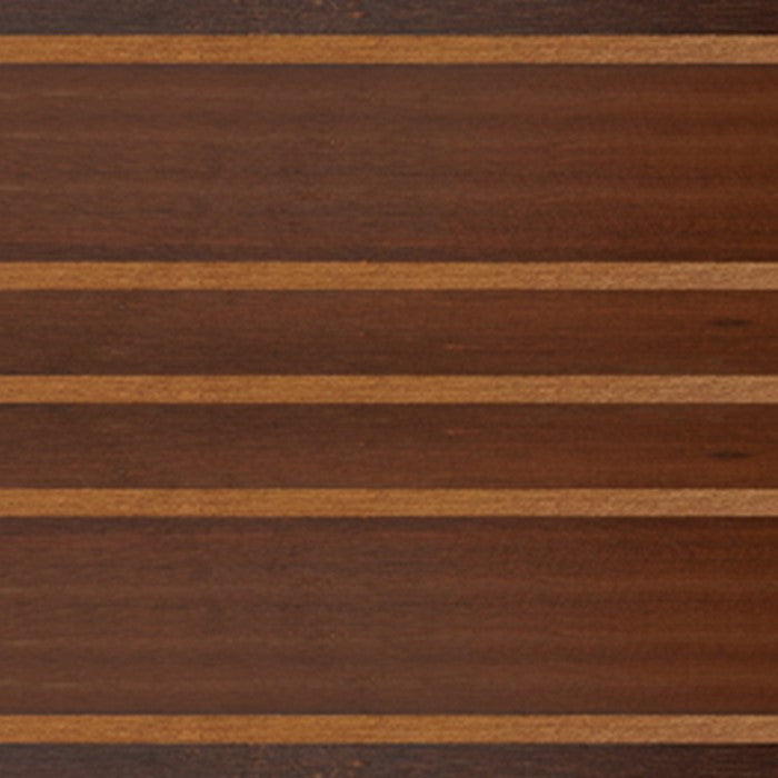 Contemporary Style Wooden Surfboard Wall Art with Stripe Print, Brown