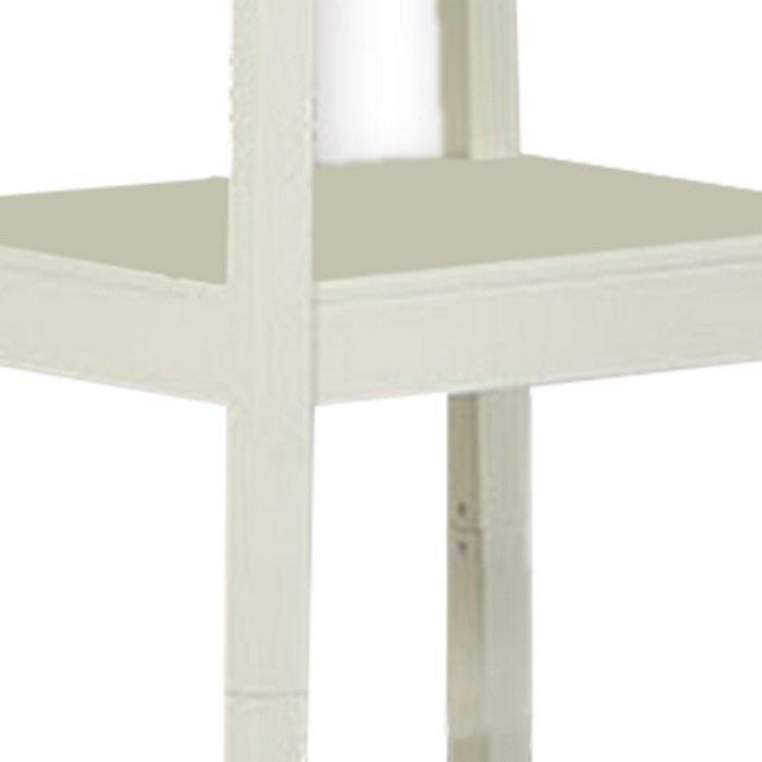 Wooden Frame Hall Stand with 8 Dual Hooks and 3 Shelves, White