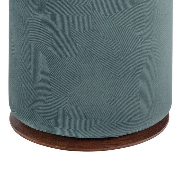 Fabric Upholstered Modern Convertible Two Tone Ottoman, Teal Blue and Brown