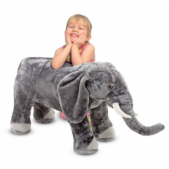 Melissa & Doug Giant Elephant - Lifelike Stuffed Animal (over 3 feet long)