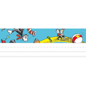 Eureka Dr. Seuss Cat In The Hat Name Plates, includes 36 self-adhesive name plates, measuring 9.5" x 3.25"