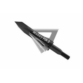 Muzzy 225-MX3-3, Bowhunting 100 Grain, .025" 3 Blade Broadhead, 1-1/4" Cutting Diameter, 3 Pack