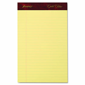 Ampad 20029 Gold Fibre Writing Pads, Jr. Legal Rule, 5 x 8, Canary, 50 Sheets (Pack of 4)