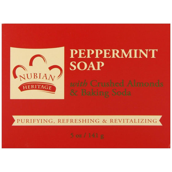 Nubian Bar Soap Pprmnt and Aloe 5 Ounce - 6 Pack