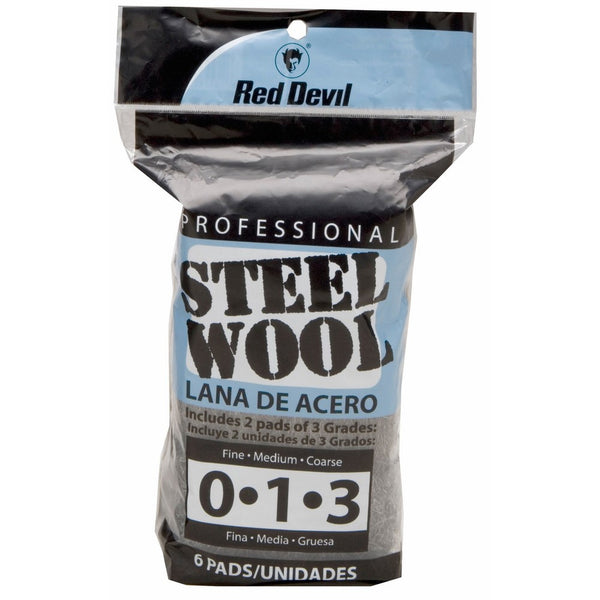 Red Devil 3332 Steel Wool Multi-Grade Pack