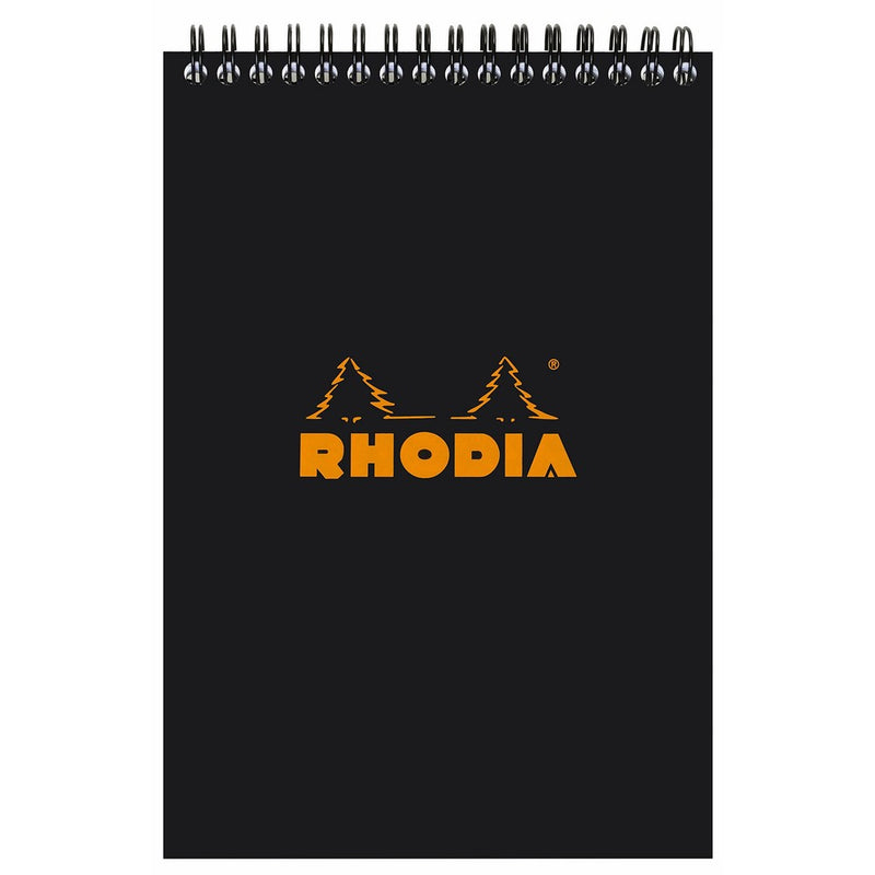 Rhodia Lined Wirebound blocs de notas, 5,8x 8.3-inches, color negro (165019C)