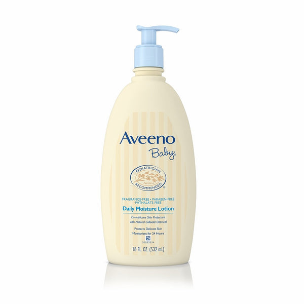 Aveeno Baby Daily Moisture Lotion, For Delicate Skin, Fragrance Free, 18 Oz.